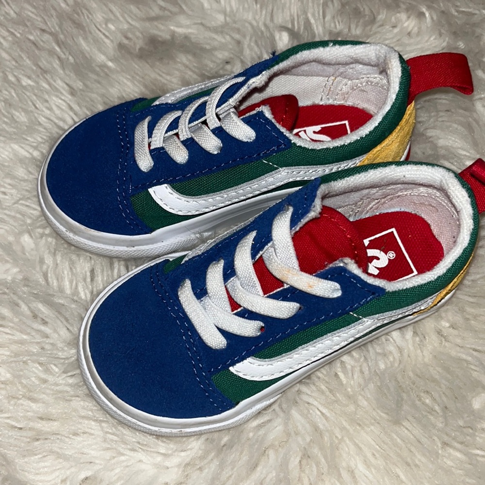Toddler multi color vans size 6c